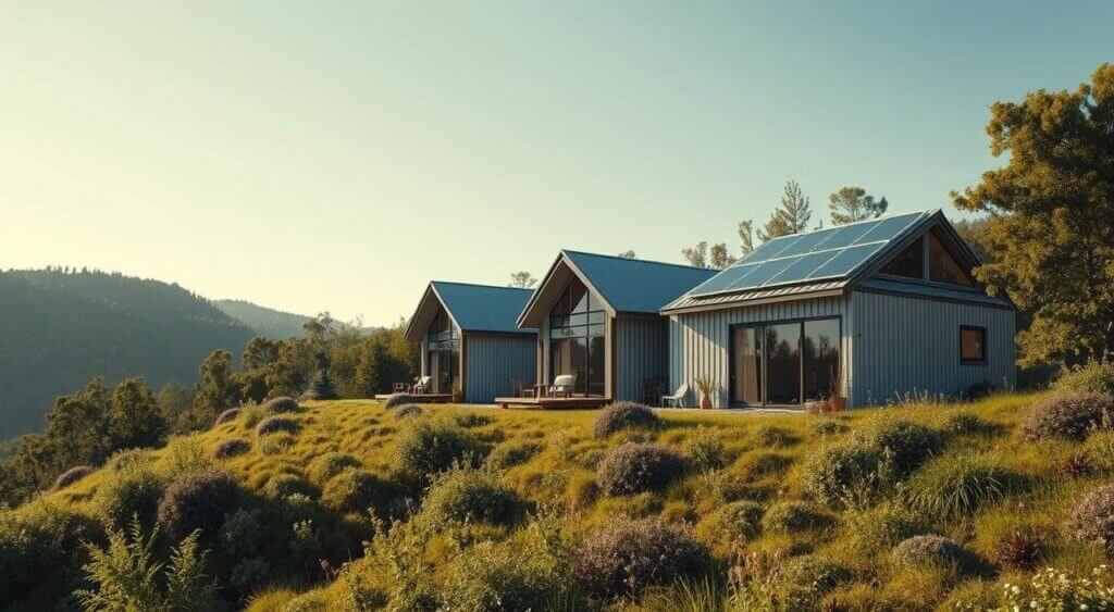 casas sustentáveis de metal